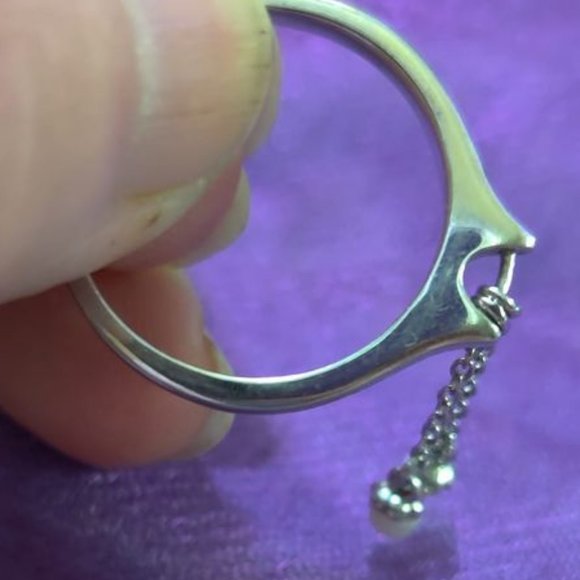 Sterling Silver Genuine Pink Opal Dangle Ring - Picture 3 of 8